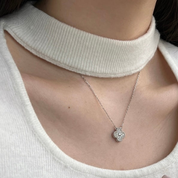 Silver Clover Classic Necklace