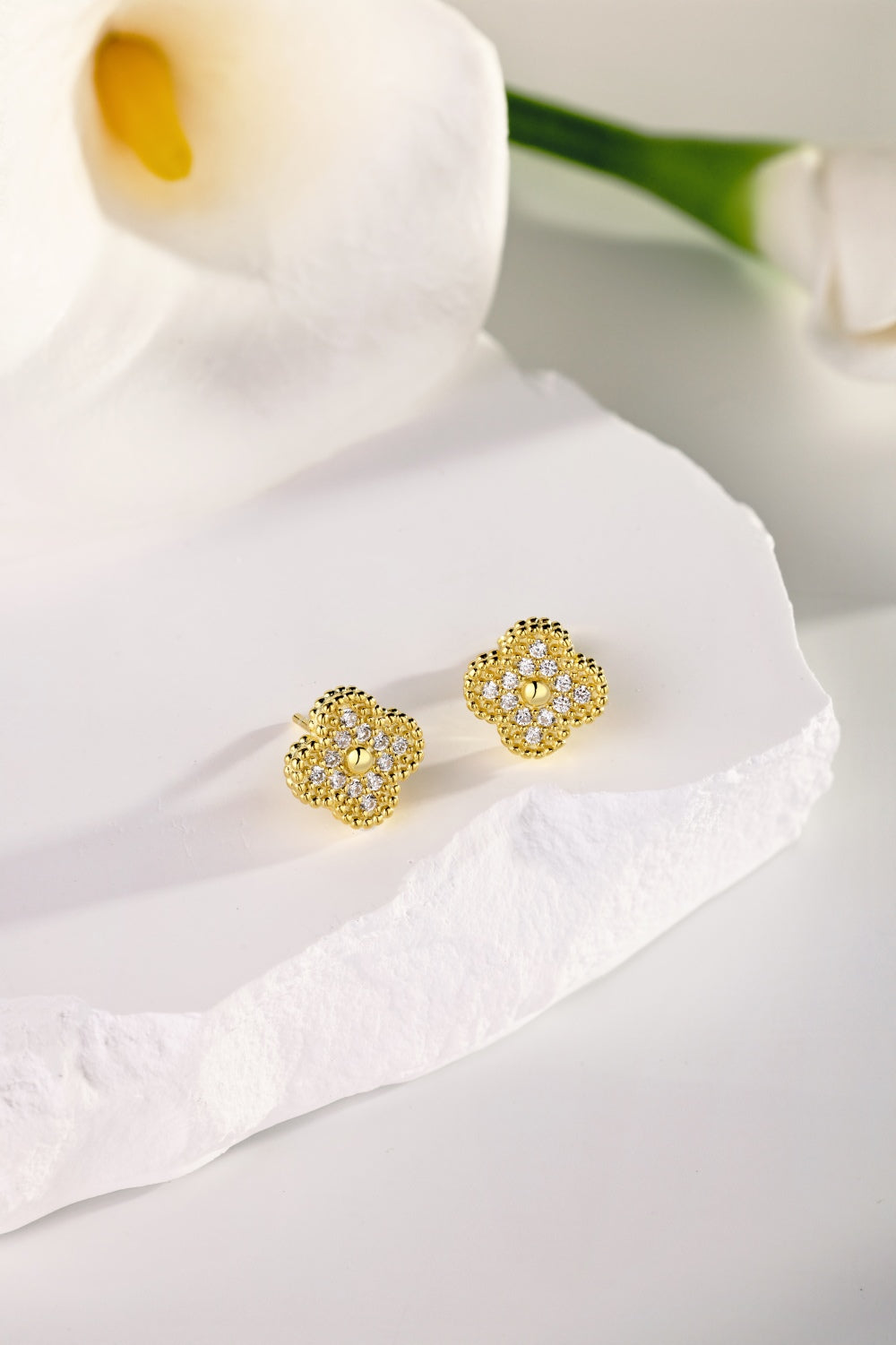 Gold Clover Earrings