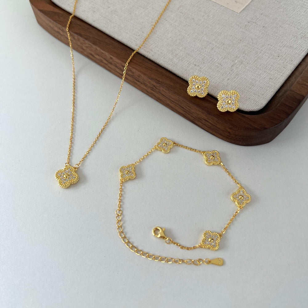 Gold Clover Earrings