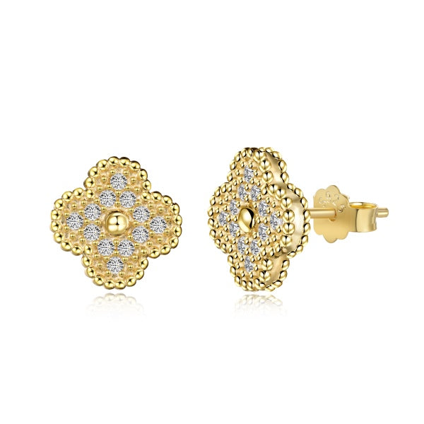 Gold Clover Earrings