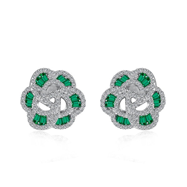 Emerald Flower Earring